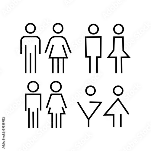 Man and woman icons set. male and female sign and symbol. Girls and boys