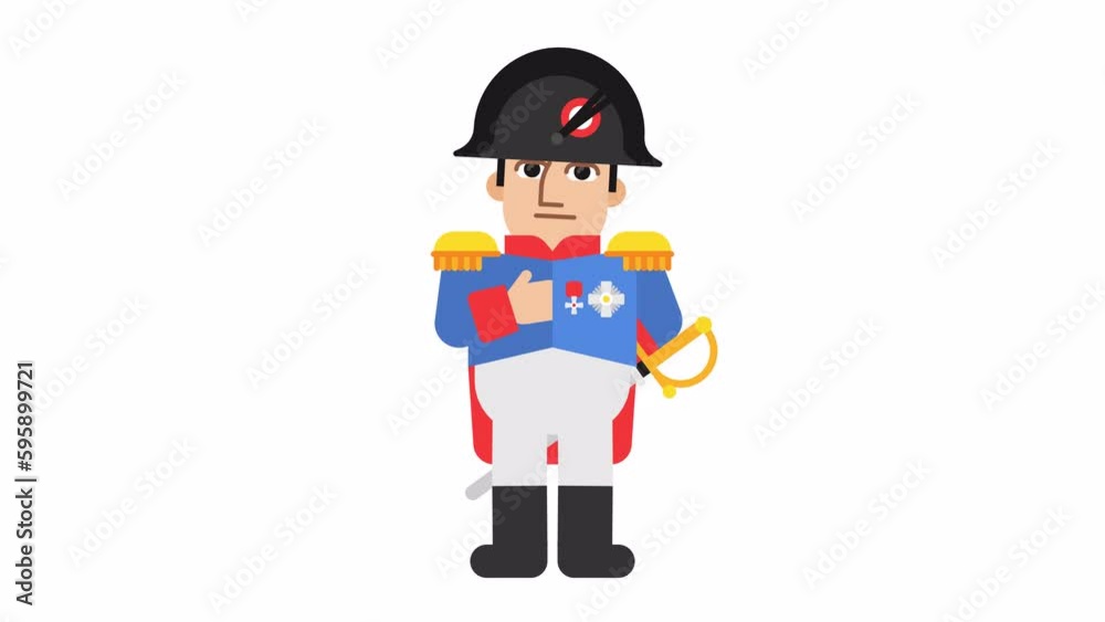 Napoleon Bonaparte put his hand in his jacket. Alpha channel Napoleon Bonaparte put his hand in his jacket. Alpha channel