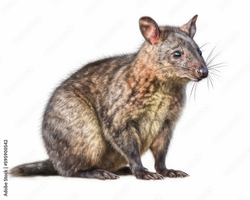 Naklejka premium photo of dasyurid marsupial isolated on white background. Generative AI