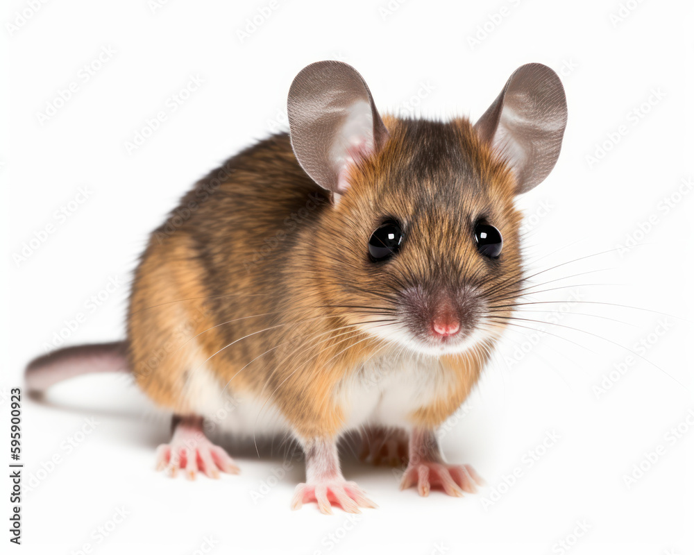 photo of deer mouse (genus Peromyscus) isolated on white background. Generative AI photo of deer mouse (genus Peromyscus) isolated on white background. Generative AI