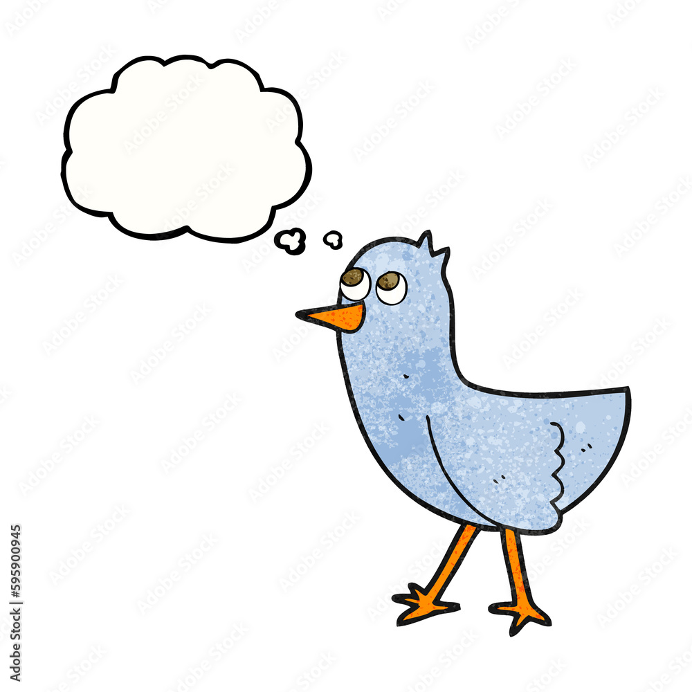 freehand drawn thought bubble textured cartoon bird freehand drawn thought bubble textured cartoon bird