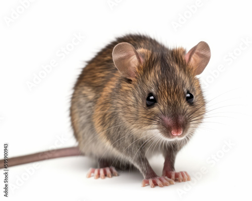 photo of cotton rat (genus Sigmodon) isolated on white background. Generative AI