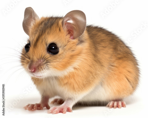 photo of desert dormouse isolated on white background. Generative AI