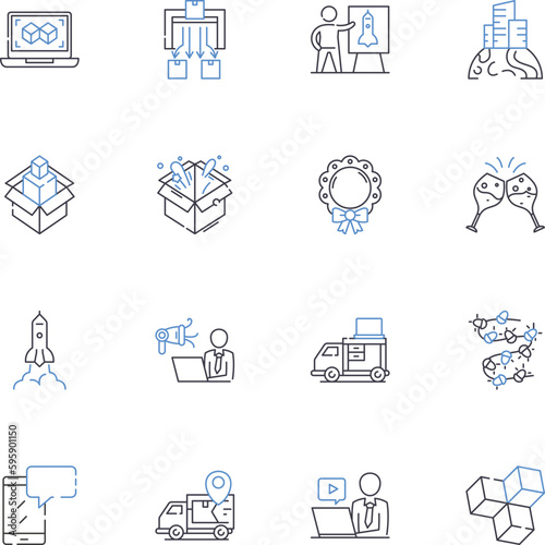 HOV lane line icons collection. Carpool, Expressway, Commute, Traffic, Fast, High-Occupancy, Bus vector and linear illustration. Rush-hour,Speedy,Car outline signs set