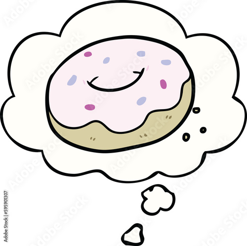 cartoon donut with thought bubble