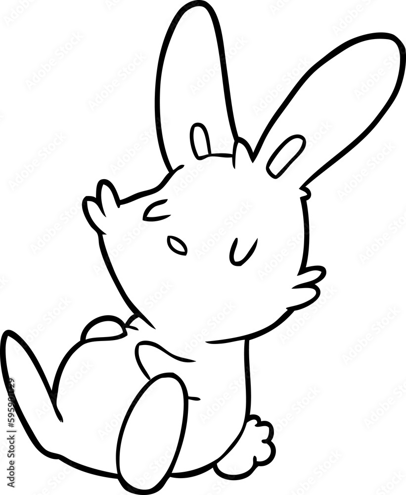 cute line drawing of a rabbit sleeping cute line drawing of a rabbit sleeping