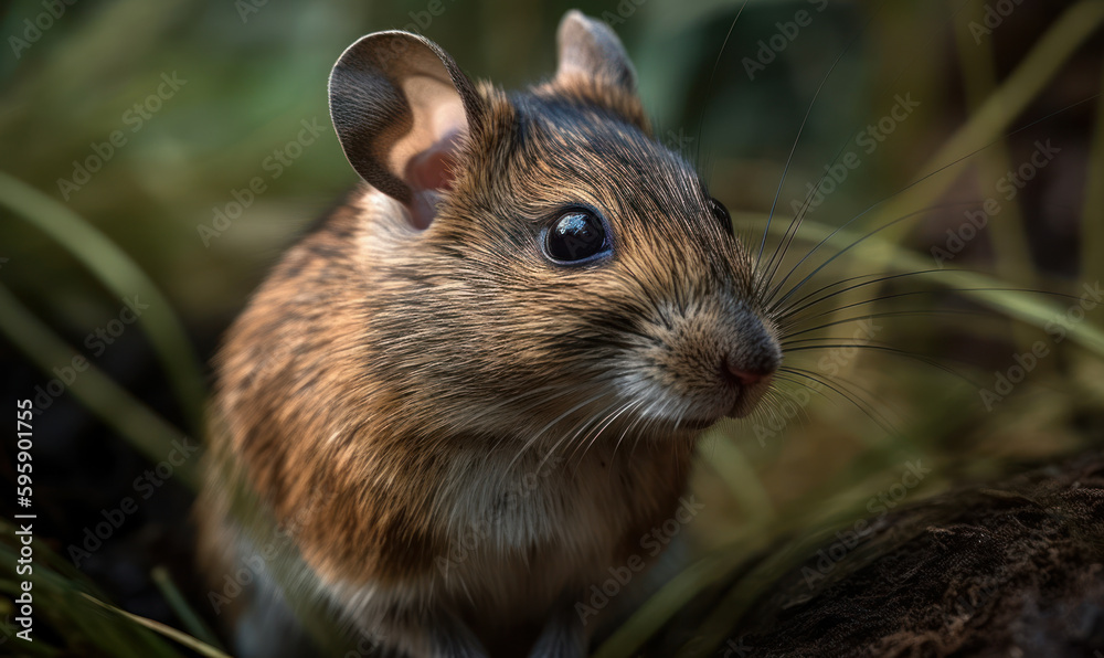 photo of degu (genus Octodon) in its natural habitat. Generative AI photo of degu (genus Octodon) in its natural habitat. Generative AI