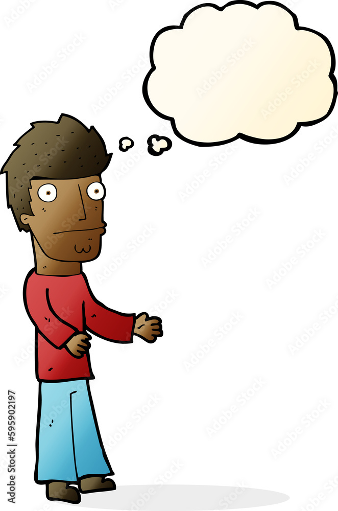 cartoon confused man with thought bubble cartoon confused man with thought bubble