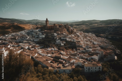 Spanish city of Priego de Cordoba in Andalusia against a background. Generative AI photo