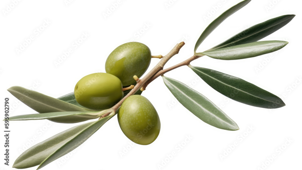 Olive twig with several olives