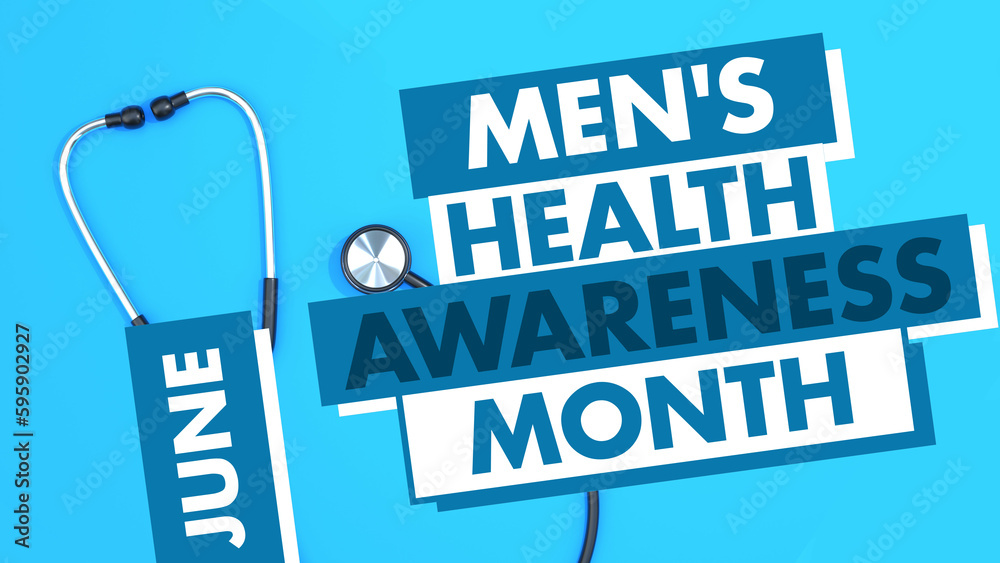 National Men's Health Awareness Month. June. Celebrating men and creating awareness of their health issues. Vector banner. - obrazy, fototapety, plakaty 