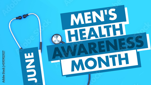 National Men's Health Awareness Month. June. Celebrating men and creating awareness of their health issues. Vector banner.