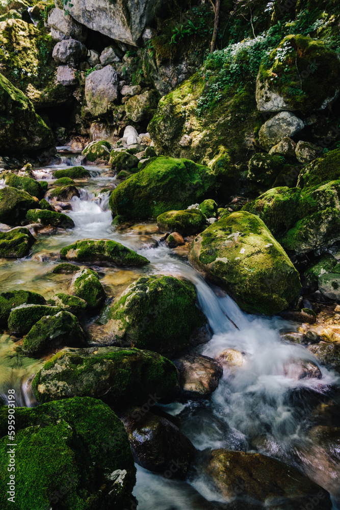Waterfalls of the Cholet river in the French Alps, near Pont En Royans in the Vercors mountains range Waterfalls of the Cholet river in the French Alps, near Pont En Royans in the Vercors mountains range