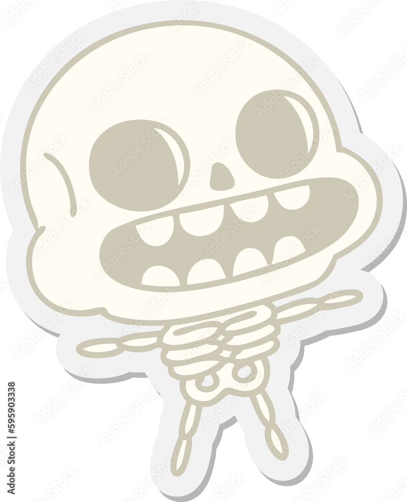 happy halloween skeleton sticker happy halloween skeleton sticker