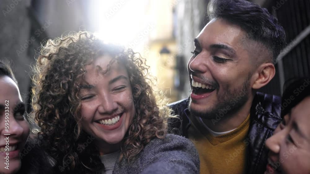 Diverse group of people having fun taking selfie outdoor - Gay transgender smiling with friends Diverse group of people having fun taking selfie outdoor - Gay transgender smiling with friends