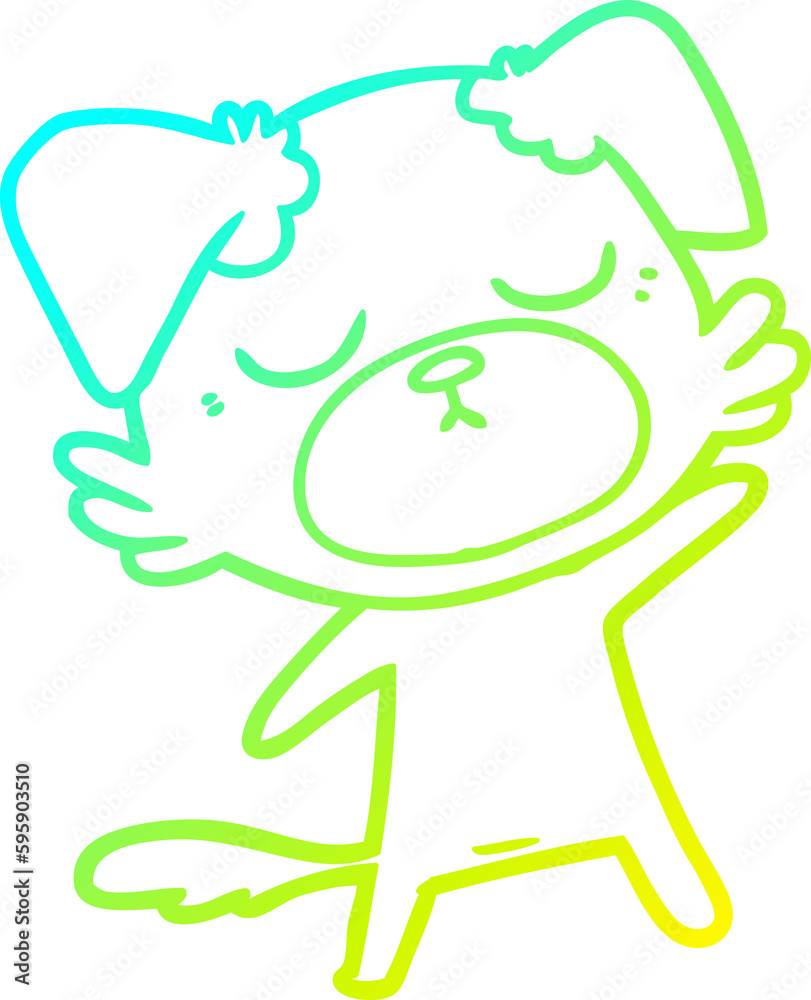 cold gradient line drawing of a cute cartoon dog cold gradient line drawing of a cute cartoon dog