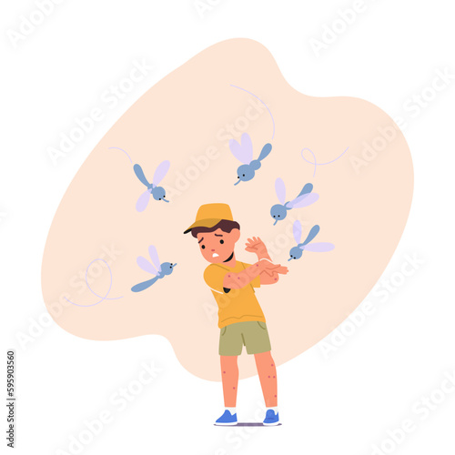 Mosquitoes Bite Kid Causing Red Bumps, Itching, And Swelling. It Can Also Lead To Allergic Reactions And Diseases