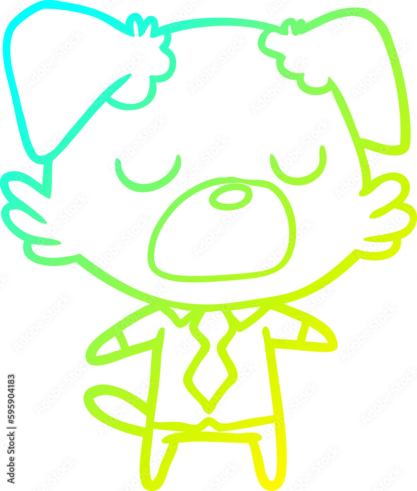 cold gradient line drawing of a cartoon dog manager cold gradient line drawing of a cartoon dog manager