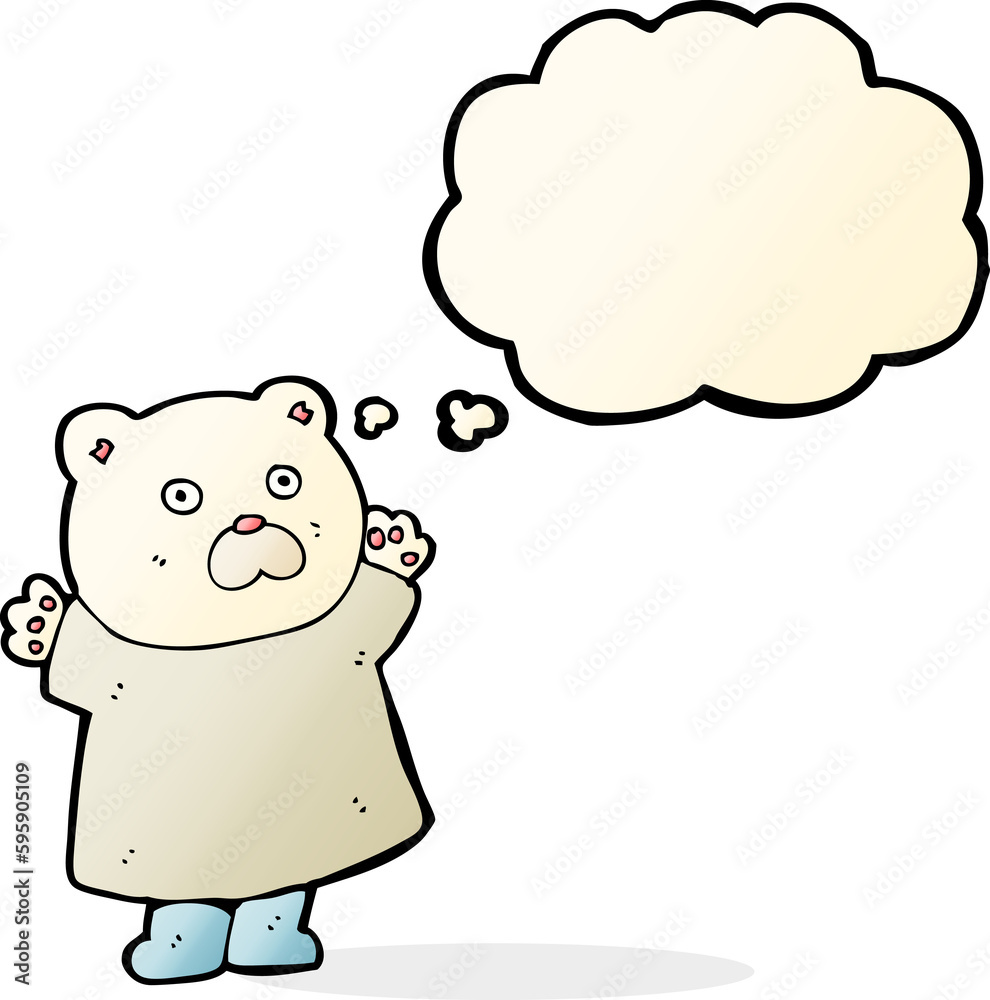 funny cartoon polar bear with thought bubble funny cartoon polar bear with thought bubble