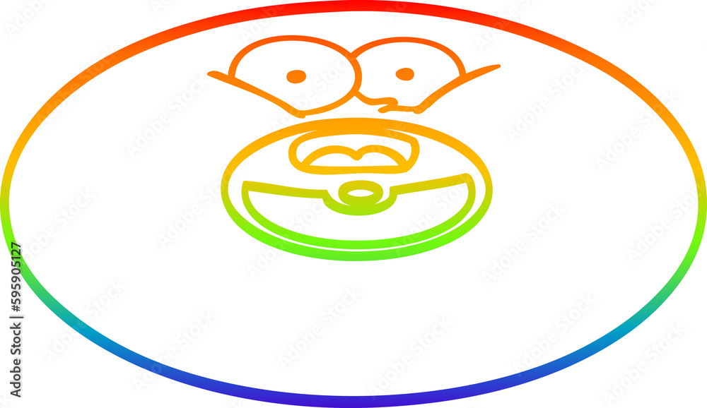 rainbow gradient line drawing of a cartoon old vinyl record rainbow gradient line drawing of a cartoon old vinyl record