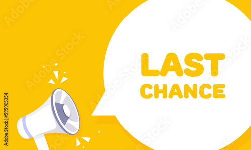 Last chance. Flat, yellow, last chance announcement. Vector illustration.