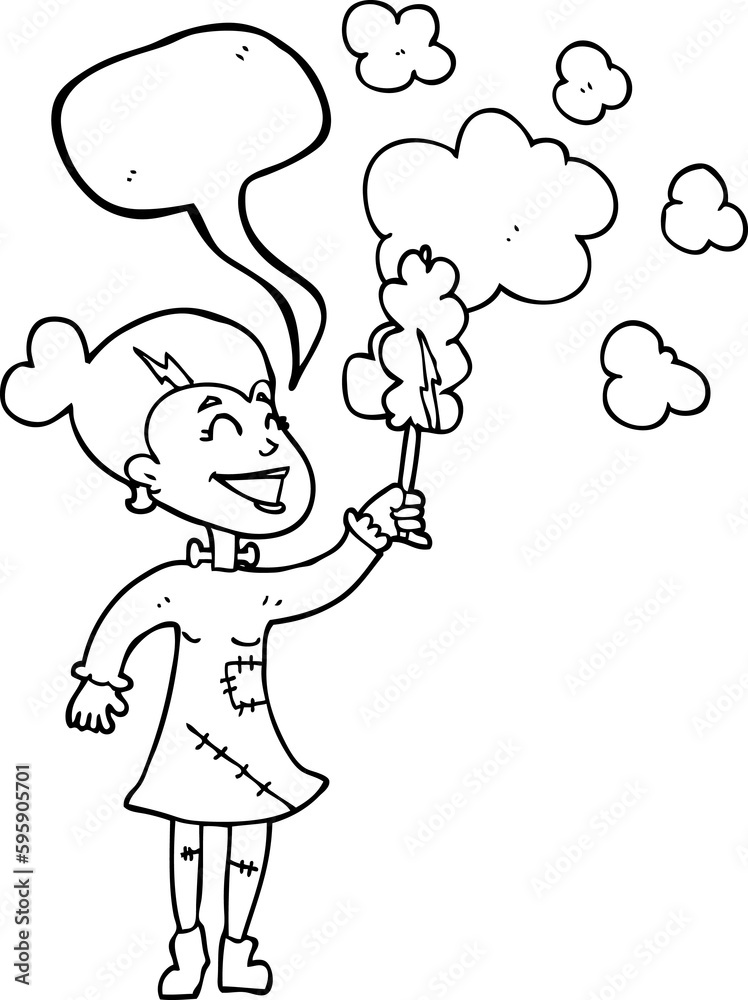 freehand drawn speech bubble cartoon zombie woman dusting freehand drawn speech bubble cartoon zombie woman dusting