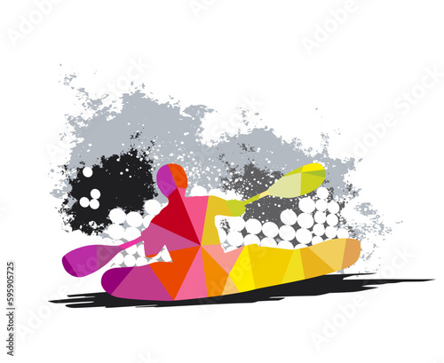 Canoe sport graphic for use as a template for flyer or for use in web design.
