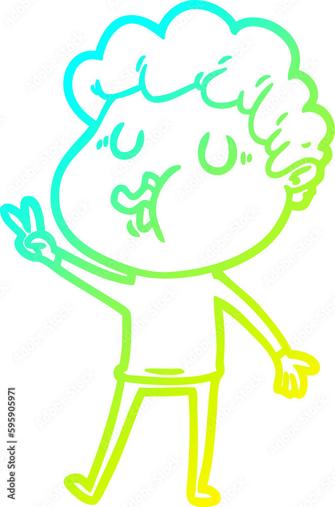cold gradient line drawing of a cartoon man singing cold gradient line drawing of a cartoon man singing