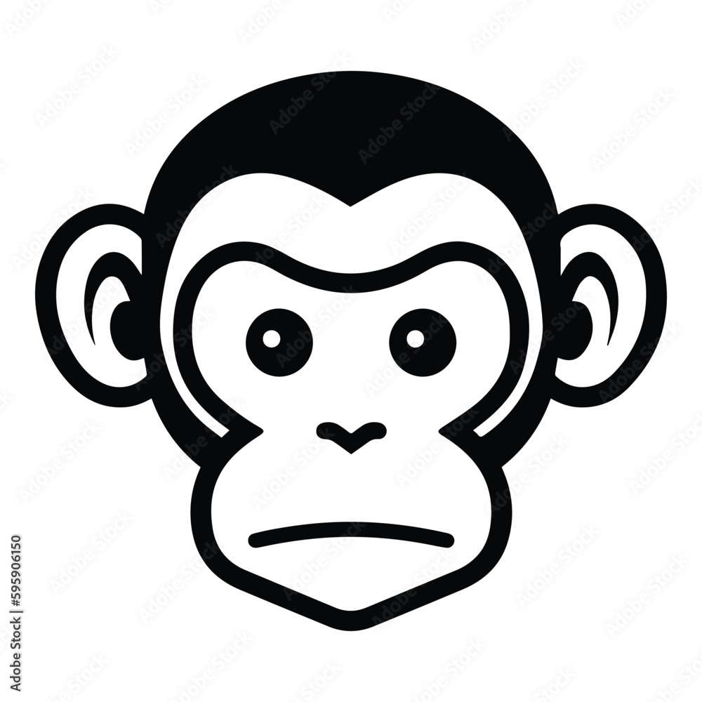 Monkey Face Flat Icon Isolated On White Background Monkey Face Flat Icon Isolated On White Background