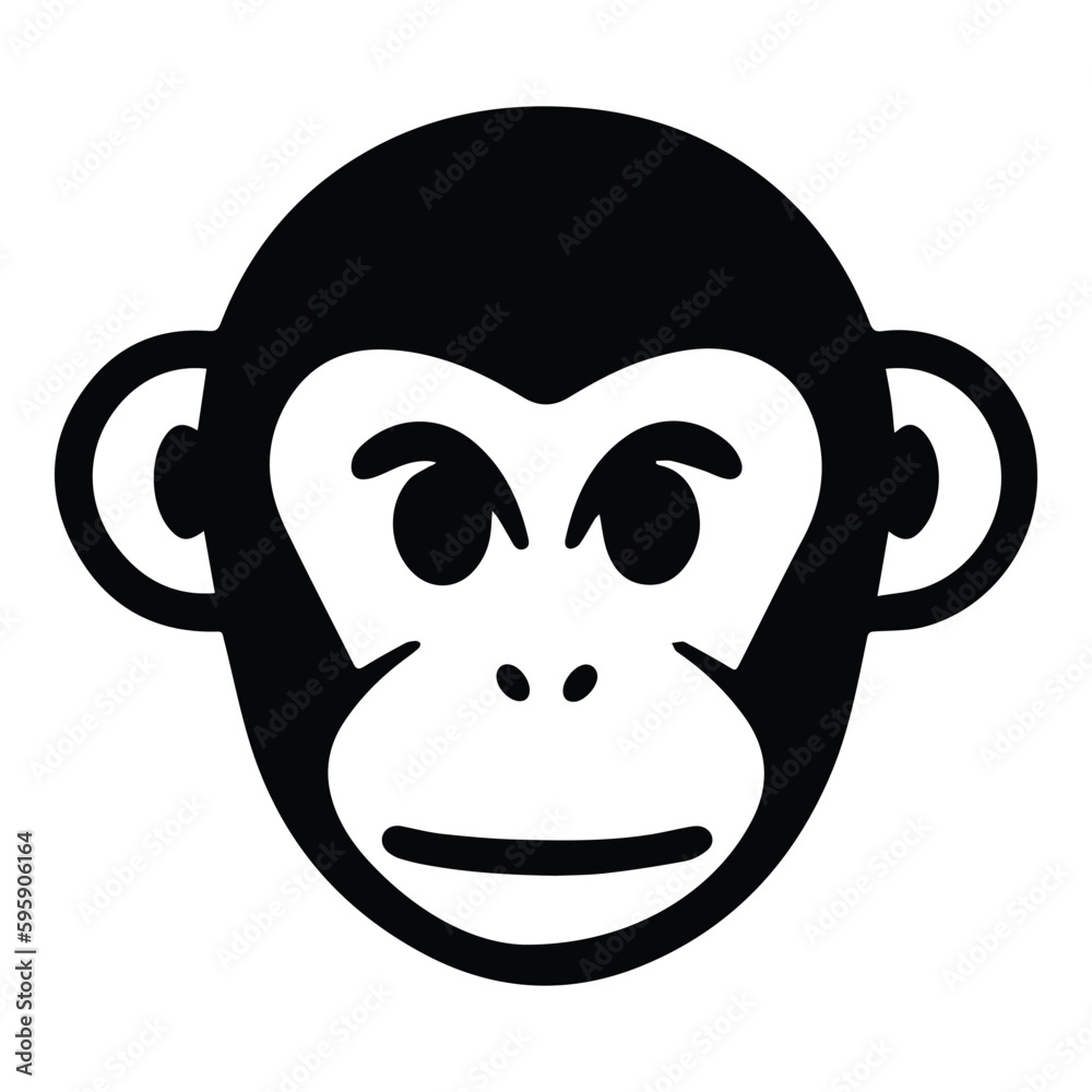 Monkey Face Flat Icon Isolated On White Background Monkey Face Flat Icon Isolated On White Background
