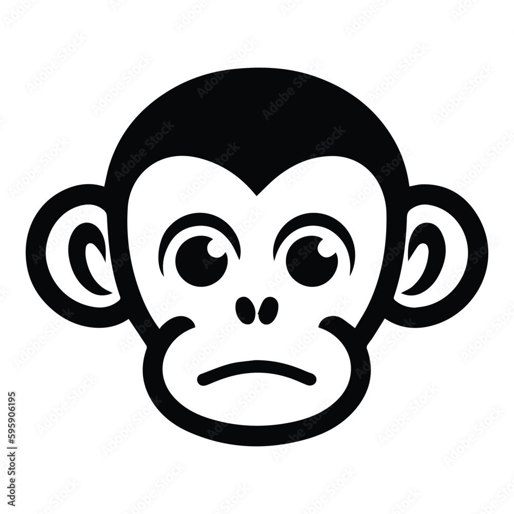 Monkey Face Flat Icon Isolated On White Background Monkey Face Flat Icon Isolated On White Background