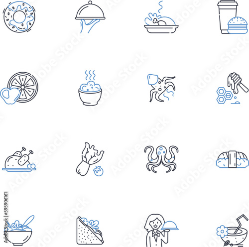 Canning line icons collection. Preserving, Mason, Pectin, Jar, Lids, Band, Boiling vector and linear illustration. Vinegar,Pickles,Fruits outline signs set
