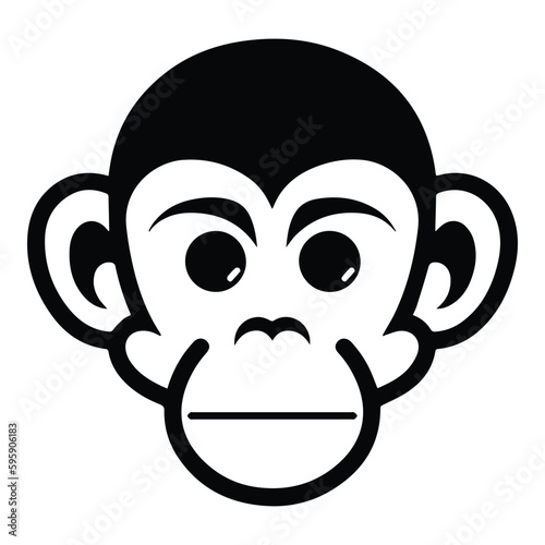 Monkey Face Flat Icon Isolated On White Background