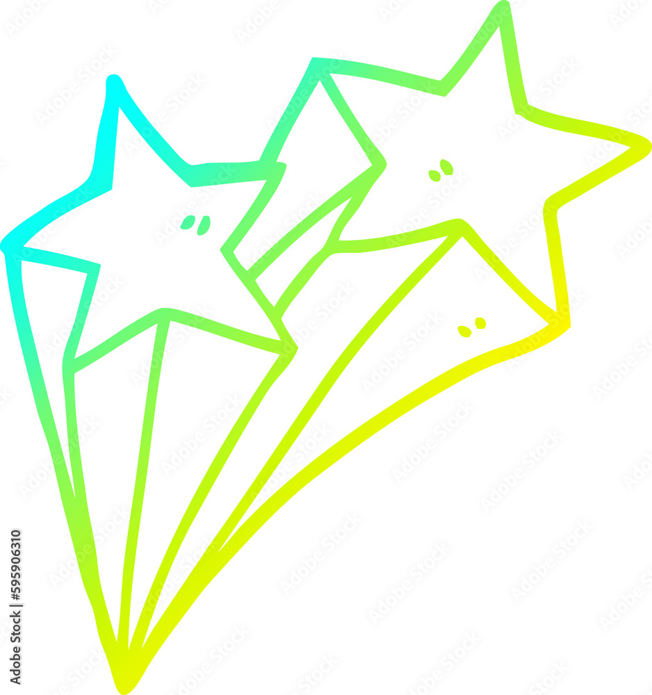 cold gradient line drawing of a cartoon stars cold gradient line drawing of a cartoon stars
