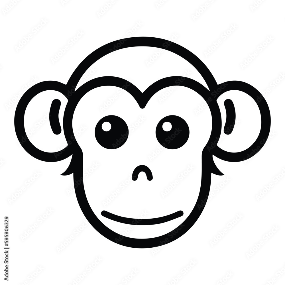 Monkey Face Flat Icon Isolated On White Background Monkey Face Flat Icon Isolated On White Background