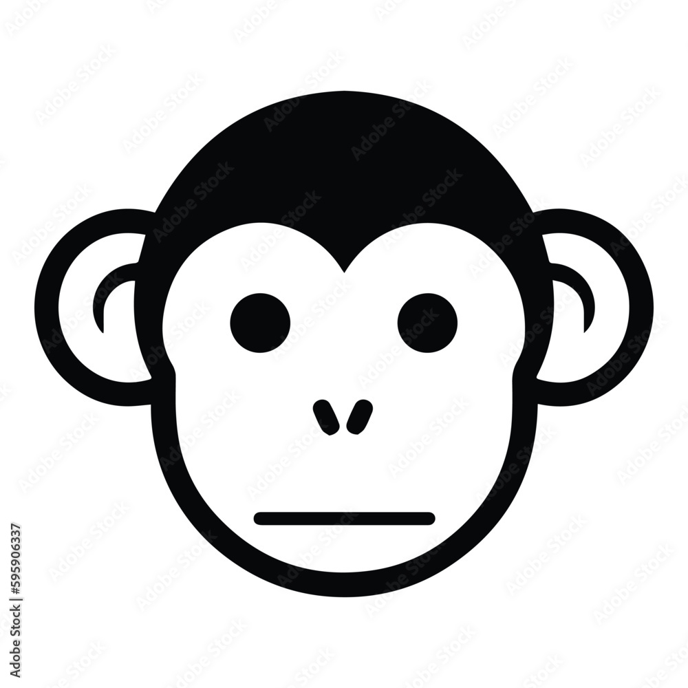 Monkey Face Flat Icon Isolated On White Background Monkey Face Flat Icon Isolated On White Background