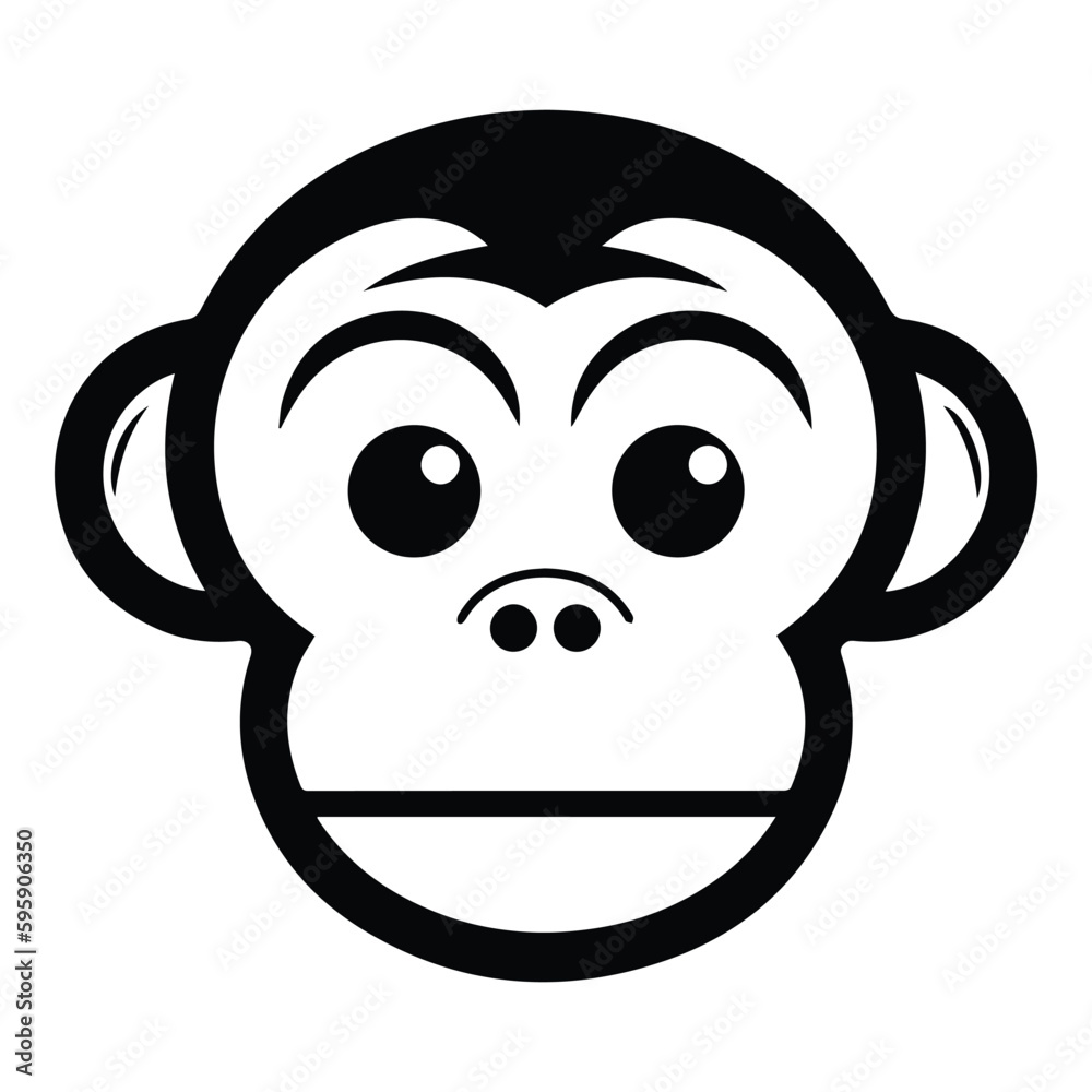 Monkey Face Flat Icon Isolated On White Background Monkey Face Flat Icon Isolated On White Background