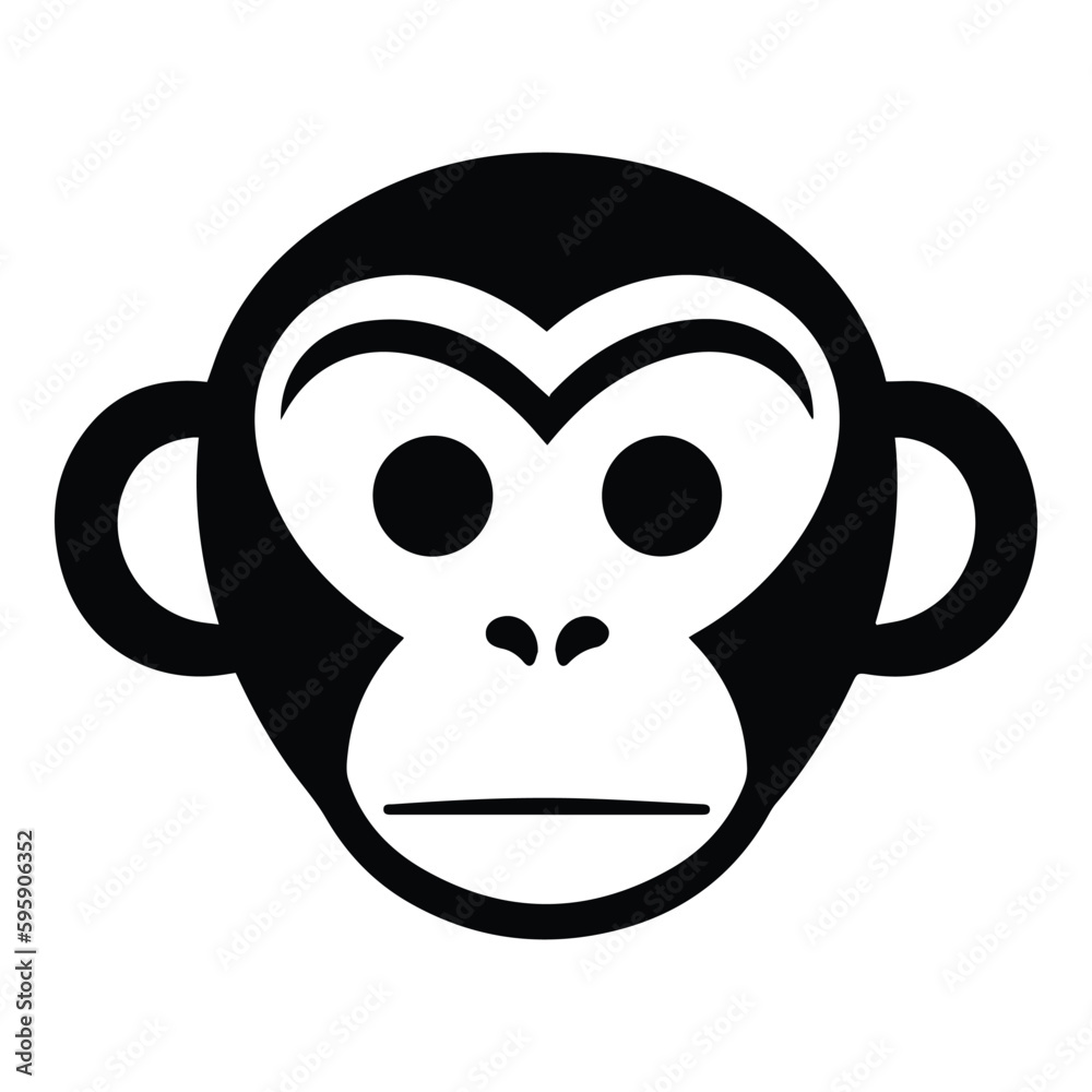 Monkey Face Flat Icon Isolated On White Background Monkey Face Flat Icon Isolated On White Background