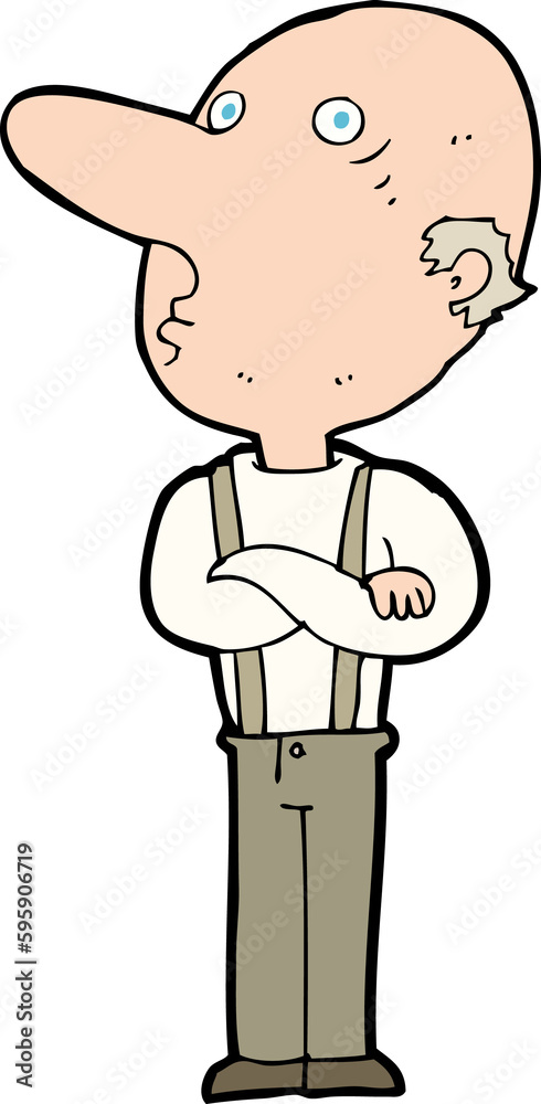 cartoon old man with folded arms cartoon old man with folded arms