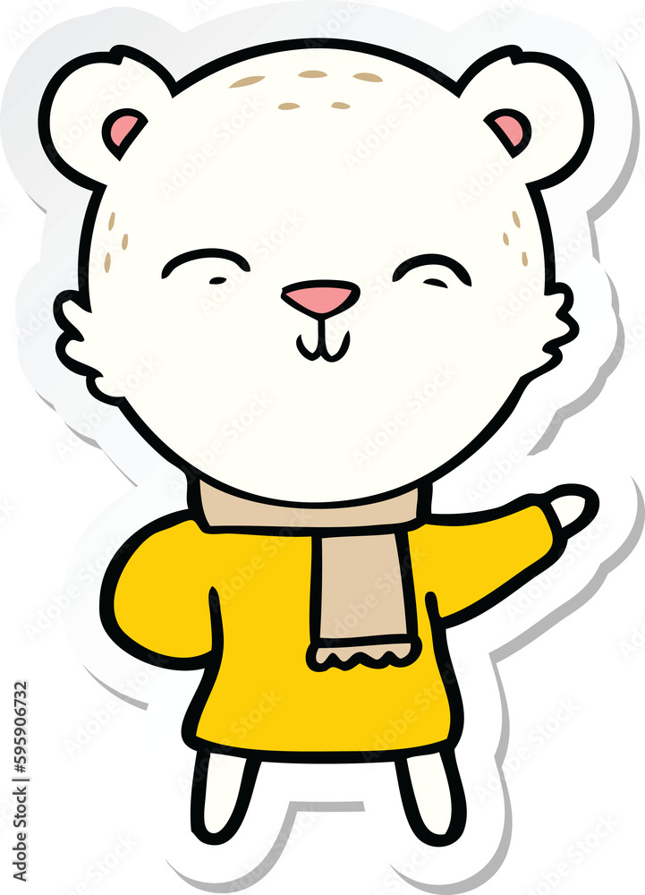 sticker of a happy cartoon polar bear sticker of a happy cartoon polar bear