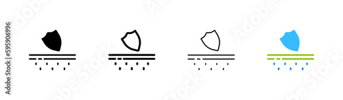 Skin protection. Different styles, color, skin protection cream. Vector icons.