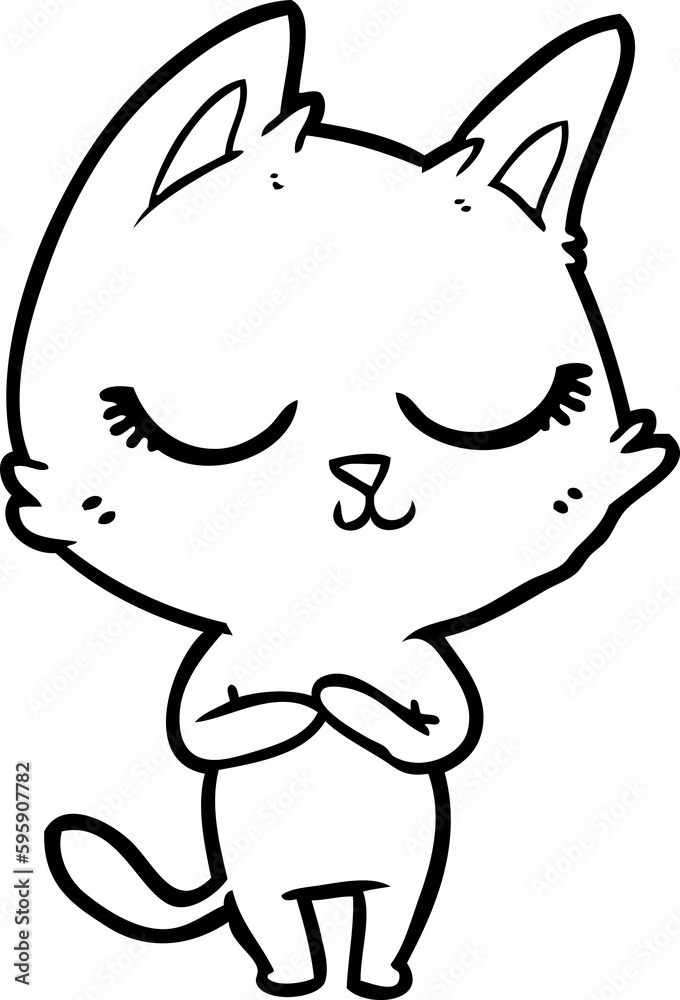 calm cartoon cat