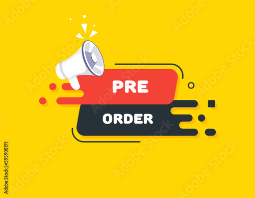 Pre order. Flat, color, pre order banner. Vector illustration.