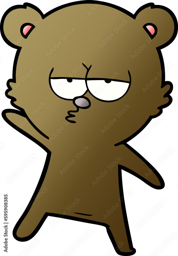 Fototapeta premium bored bear cartoon