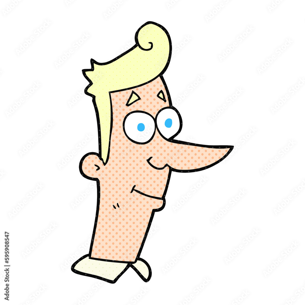 freehand drawn cartoon smiling man freehand drawn cartoon smiling man