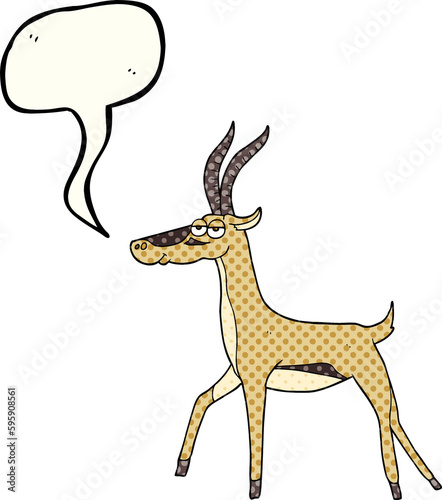 freehand drawn comic book speech bubble cartoon gazelle © lineartestpilot