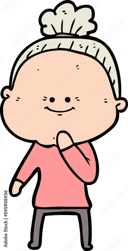 cartoon happy old woman cartoon happy old woman