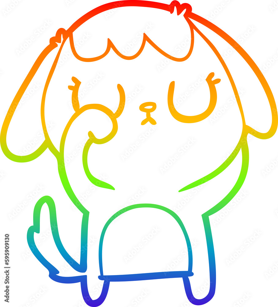 rainbow gradient line drawing of a cute cartoon dog rainbow gradient line drawing of a cute cartoon dog