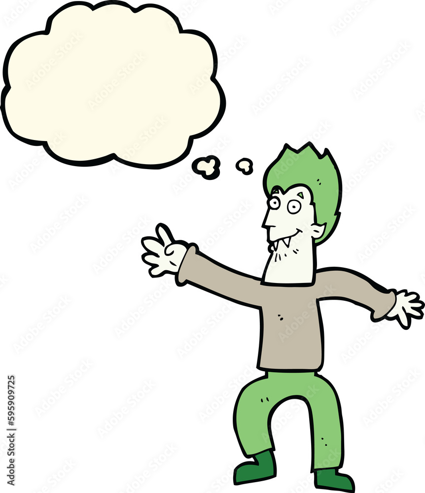 cartoon vampire with thought bubble cartoon vampire with thought bubble