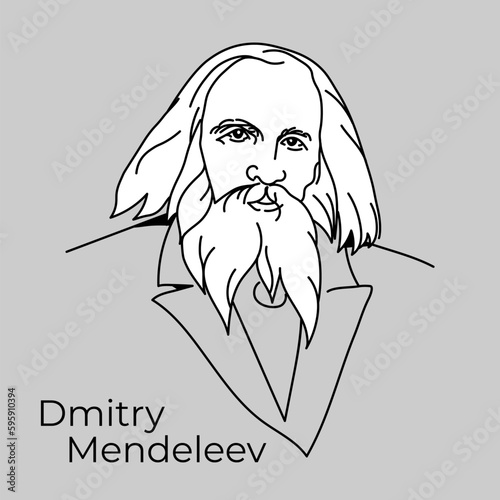 Dmitry Mendeleev - Russian scientist-encyclopedist: chemist, physicochemical, physicist, metrologist, economist, technologist, geologist, meteorologist, oil scientist, teacher. Vector